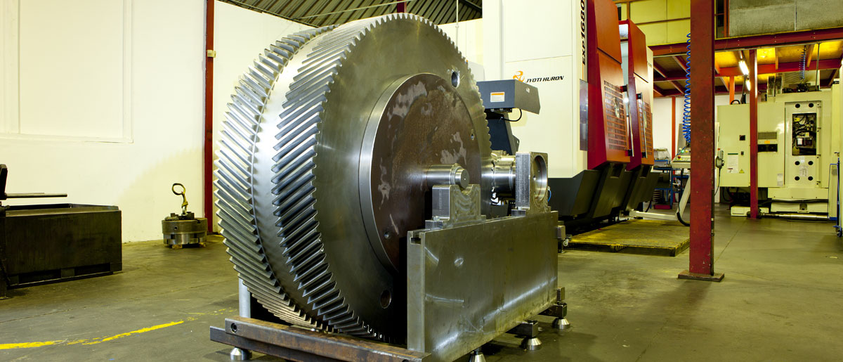 Massive industrial double helical gear